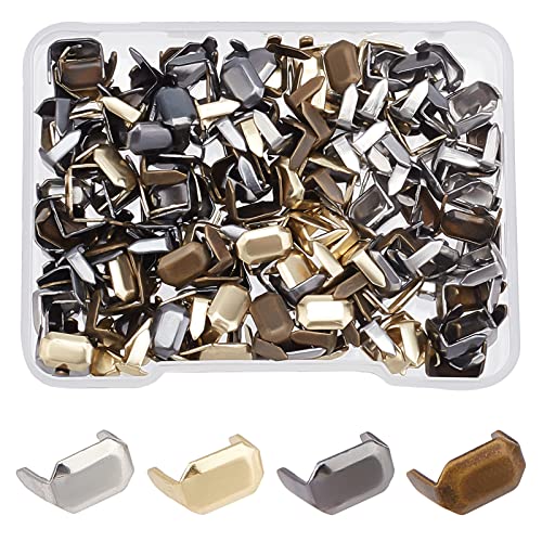 SUPERFINDINGS 200 St¨¹ck 4 Farbige Messing G¨¹rtelklammern 8x5 mm Rechteckige Metall Leder Heftklammern Lederknopf F¨¹r G¨¹rteltaschen Ersatz Reparaturzubeh?r von SUPERFINDINGS