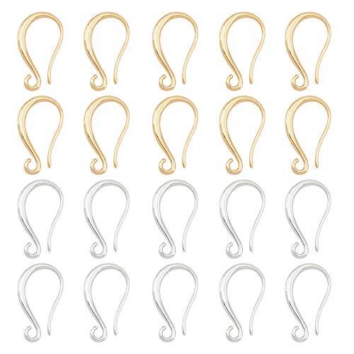 SUPERFINDINGS 20Stk. Ohrringhaken Aus Messing Hypoallergene Nickelfreie Bleifreie Kadmiumfreie Ohrringzubehör Schmuckherstellung Platin Golden von SUPERFINDINGS
