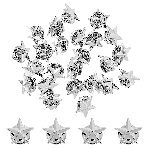 SUPERFINDINGS 24 Stück Platin Stern Abzeichen Anstecknadel 1.5cm Pentagramm Legierungsbrosche Anstecknadel Zum Veteranentag Militärische Auszeichnungsnadeln Arbeitstag 4. Juli Rial Tag Sterne Broschen von SUPERFINDINGS