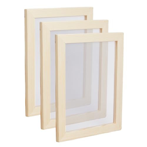 SUPERFINDINGS 3 Stück Holzrahmen Für Die Papierherstellung 24.9x19cm Siebwerkzeuge Blanchiertesmandelholz Für Die Papierherstellung Antikes Rechteck Für Die Papierherstellung Papierhandwerk von SUPERFINDINGS