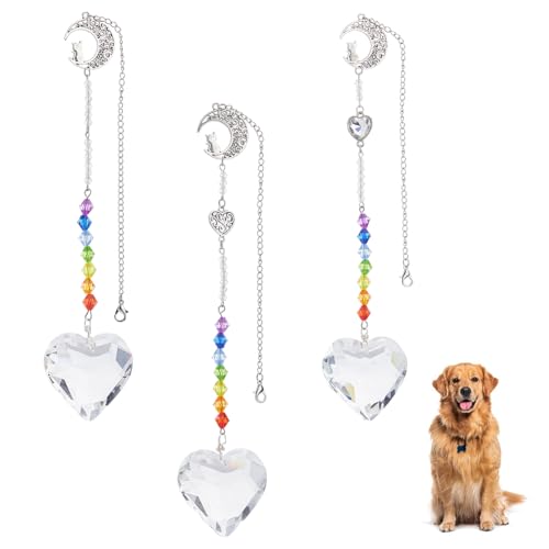 SUPERFINDINGS 3 Stück Kristallherz Sonnenfänger Für Fenster Gedenk Sonnenfänger Für Hunde Tägliches Gedenkgeschenk Hängendes Ornament Regenbogenmacher Trauergeschenk SUPERFINDINGS 3 Stück Kristallherz Sonnenfänger Für Fenster Gedenk Sonnenfänger Für Hunde Tägliches Gedenkgeschenk Hängendes Ornament Regenbogenmacher Trauergeschenk von SUPERFINDINGS