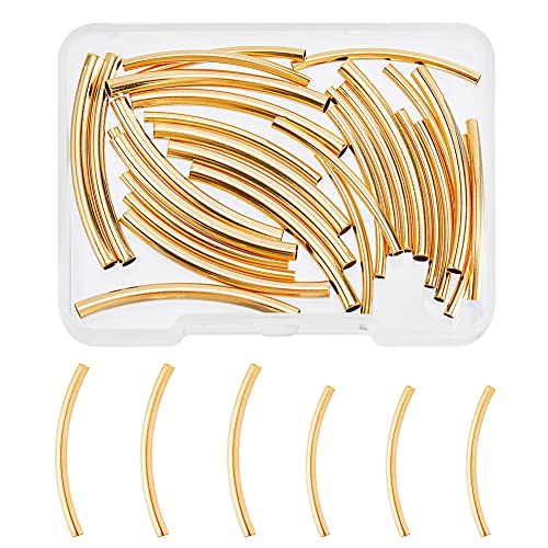 SUPERFINDINGS 30 Stück 2 Größen 24 Karat Vergoldetes Messing Rohrperlen Nudelrohr Abstandshalter Gebogenes Rohr Nudelperlen für Die DIY Schmuckherstellung SUPERFINDINGS 30 Stück 2 Größen 24 Karat Vergoldetes Messing Rohrperlen Nudelrohr Abstandshalter Gebogenes Rohr Nudelperlen für Die DIY Schmuckherstellung von SUPERFINDINGS