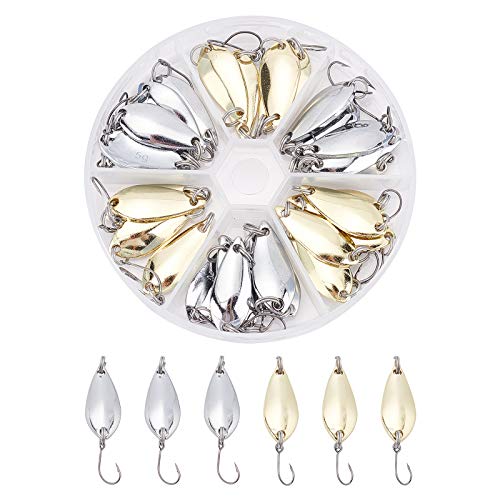 SUPERFINDINGS 30 Stücke 3 Größen Teardrop Edelstahl Lure Künstliche Köder Angelhaken Bionic Bait Angelausrüstung Angelköder Haken für Yellow Perch Zander Hecht Bass Köder von SUPERFINDINGS