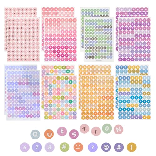 SUPERFINDINGS 32 Blatt 8 Farben Bunte Alphabet Zahlen Aufkleber 10mm Runde Selbstklebende Aufkleber Für Album Notebook Dekor DIY Handwerk SUPERFINDINGS 32 Blatt 8 Farben Bunte Alphabet Zahlen Aufkleber 10mm Runde Selbstklebende Aufkleber Für Album Notebook Dekor DIY Handwerk von SUPERFINDINGS