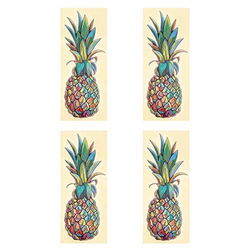 SUPERFINDINGS 4 Blatt Bunter Ananas Vinyl Aufkleber Aufkleber Swinger Ananas Aufkleber Swinging Lifestyle Lustig Wasserdicht Auto Aufkleber Für Motorräder Gepäck 128.5x49x0.5mm von SUPERFINDINGS