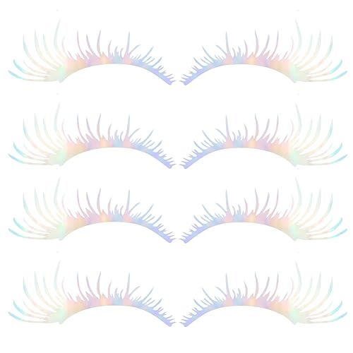 SUPERFINDINGS 4 Paar PET Wimpern Autoaufkleber Auto Augenbrauen Aufkleber Wasserfest Selbstklebend Wimpernaufkleber Auto DIY Körperaufkleber Für Autoscheinwerfer 117x264mm von SUPERFINDINGS