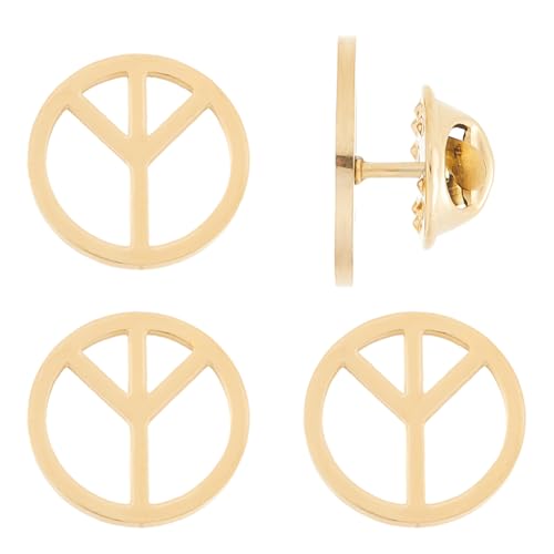 SUPERFINDINGS 4 Stück Friedens Anstecknadel Goldfarbenes Friedenszeichen Brosche Pins 304 Edelstahl Friedens Anstecknadel Metall Friedens Anstecknadeln Für Männer Frauen Kleidung Taschen Hüte Weste von SUPERFINDINGS