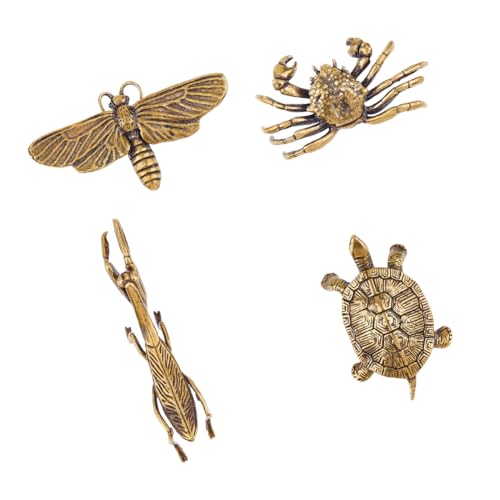 SUPERFINDINGS 4 Stück Massive Metall Tierstatuen Schildkröte Krabbe Gottesanbeterin Libelle Skulptur Vintage Goledn Display Gartendekoration Miniatur Für Heimdekoration SUPERFINDINGS 4 Stück Massive Metall Tierstatuen Schildkröte Krabbe Gottesanbeterin Libelle Skulptur Vintage Goledn Display Gartendekoration Miniatur Für Heimdekoration von SUPERFINDINGS