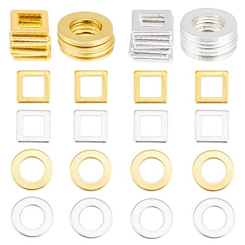 SUPERFINDINGS 40 Stück 2 Stile Premium Metall Stanzscheiben Rohlinge Messing Verbindungsringe Metall Stanzetiketten Flache Runde Quadratische Unterlegscheibe Für Die Herstellung von Halsketten SUPERFINDINGS 40 Stück 2 Stile Premium Metall Stanzscheiben Rohlinge Messing Verbindungsringe Metall Stanzetiketten Flache Runde Quadratische Unterlegscheibe Für Die Herstellung von Halsketten von SUPERFINDINGS