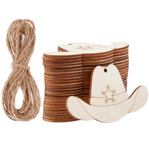 SUPERFINDINGS 40 Stück Unbehandelter Cowboyhut Aus Holz Cowboyhut Ausschnitte Aus Holz DIY Bastelformen Für Cowboyhüte Mit 4 Bündeln Jutekordel Für Geburtstags Weihnachts Und Partydekorationen SUPERFINDINGS 40 Stück Unbehandelter Cowboyhut Aus Holz Cowboyhut Ausschnitte Aus Holz DIY Bastelformen Für Cowboyhüte Mit 4 Bündeln Jutekordel Für Geburtstags Weihnachts Und Partydekorationen von SUPERFINDINGS