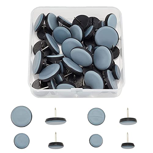 SUPERFINDINGS 40pcs 4 Größen Eisen Möbelfüße Nagel Flach Rund Heavy Duty Nail On Slider Gleitpad Bodenschutz Für Holzmöbel Stuhl Tische Beinfüße von SUPERFINDINGS