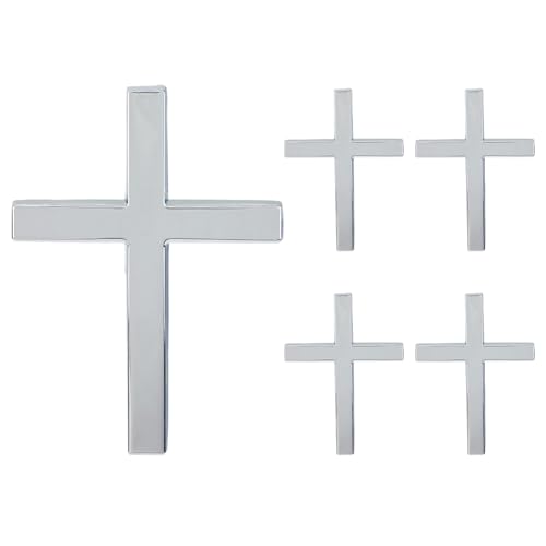 SUPERFINDINGS 5 Stück Kreuz Metall Autoaufkleber Silber 3D Auto Logo Aufkleber Jesus Christliches Emblem Für Auto Dekor Stoßstange Fenster Laptops Gepäck Außenfenster Motorrad SUPERFINDINGS 5 Stück Kreuz Metall Autoaufkleber Silber 3D Auto Logo Aufkleber Jesus Christliches Emblem Für Auto Dekor Stoßstange Fenster Laptops Gepäck Außenfenster Motorrad von SUPERFINDINGS