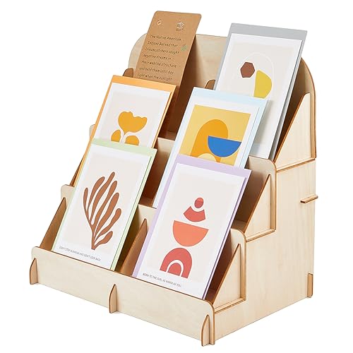 SUPERFINDINGS 6 Regale Kartenständer Aus Holz Selbstinstallierender Visitenkartenständer Mini Handwerksvitrine Aufkleberband Organizer 30x20x30cm von SUPERFINDINGS