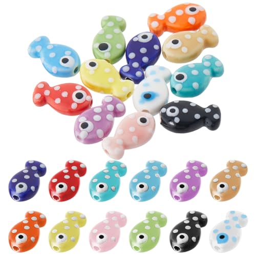 SUPERFINDINGS 60 STK. 12 Farben Porzellan Keramik Fischperlen Lose Fisch Abstandshalterperlen Fischbedruckte Perlen Niedliche Tierhandwerkslose Perlen Ozean Tier Keramiklose Perlen SUPERFINDINGS 60 STK. 12 Farben Porzellan Keramik Fischperlen Lose Fisch Abstandshalterperlen Fischbedruckte Perlen Niedliche Tierhandwerkslose Perlen Ozean Tier Keramiklose Perlen von SUPERFINDINGS