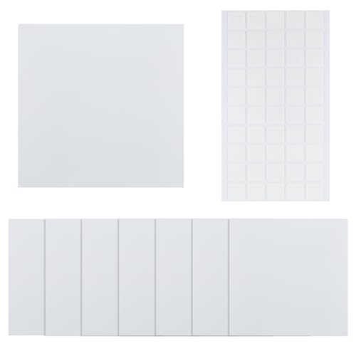 SUPERFINDINGS 8 Flache Leere Kunststoffplatte 18cm Wandlochabdeckung Mit 60 doppelseitigem Klebeband Staubdichte Abdeckplatte Quadratische Mattierte Leere Platte von SUPERFINDINGS