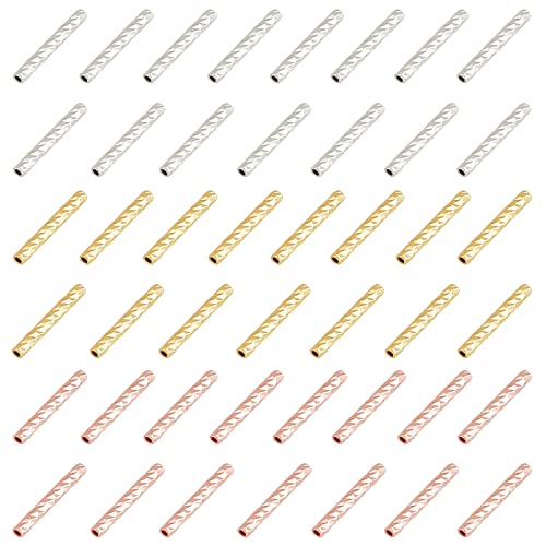 SUPERFINDINGS 90Pcs 3Colors Messing Facettierte Rohrperlen Lange Nudel Spacer Perlen Metall Finding Beads Für DIY Craft Jewelry Making Bohrung: 0.2mm SUPERFINDINGS 90Pcs 3Colors Messing Facettierte Rohrperlen Lange Nudel Spacer Perlen Metall Finding Beads Für DIY Craft Jewelry Making Bohrung: 0.2mm von SUPERFINDINGS