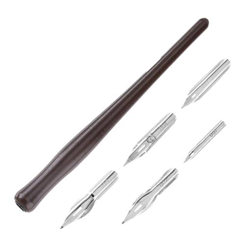 SUPERFINDINGS Brauner Glasur Tauchstift Keramikwerkzeuge Schreib Tauchstift Set 1 Teilig Keramik Stiftstab Mit 5 auswechselbaren Tauchstiftspitzen Töpferstifte Unterglasurstifte Für Malbedarf von SUPERFINDINGS