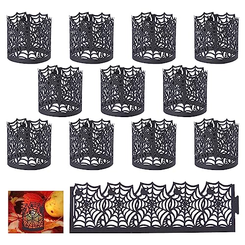 SUPERFINDINGS Halloween Papier LED Teelicht Wraps Spinnennetz Rahmenlose Kerzen Wraps Votiv Hohle Dekorative Wraps Für LED Teelicht Schwarz 135x40x0.2mm SUPERFINDINGS Halloween Papier LED Teelicht Wraps Spinnennetz Rahmenlose Kerzen Wraps Votiv Hohle Dekorative Wraps Für LED Teelicht Schwarz 135x40x0.2mm von SUPERFINDINGS