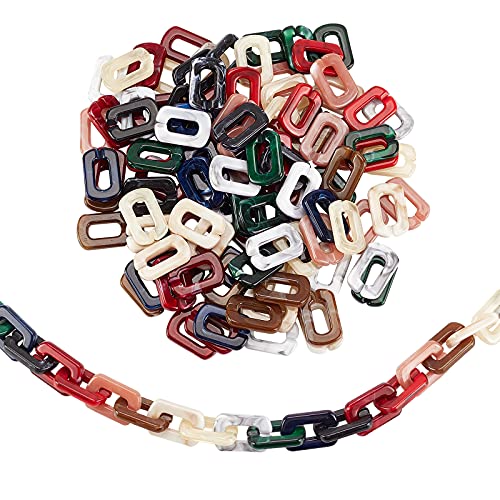SUPERFINDINGS Über 130pcs 10 Farben Acryl Linking Rings Quick Link Connectors Haken Kettenglieder Für Brillenkette und Taschenketten Schmuck DIY Handwerk Ketten Machen 30.5x20x5mm von SUPERFINDINGS