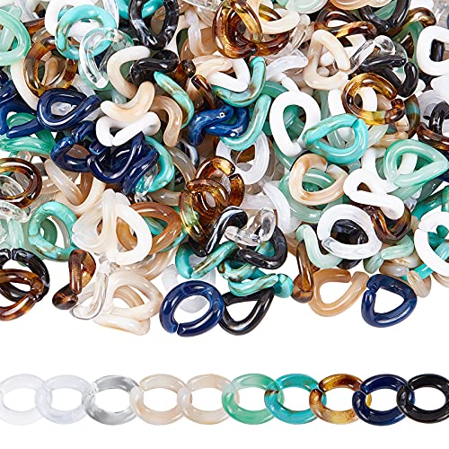 SUPERFINDINGS Über 500pcs Acryl Linking Rings Quick Link Connectors Haken Kettenglieder Twist Link Connectors Bunte Link Connectors Für Schmuck DIY Craft Making von SUPERFINDINGS