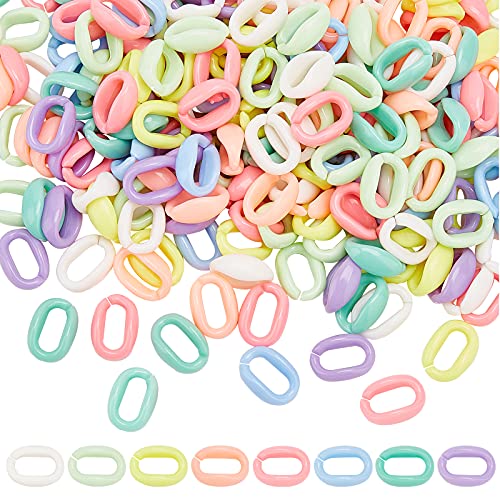 SUPERFINDINGS Über 720 Stück 8 Farben Oval Acryl Linking Rings Quick Link Connectors Haken Kettenglieder Bunte Link Connectors Für Schmuck DIY Craft Making von SUPERFINDINGS