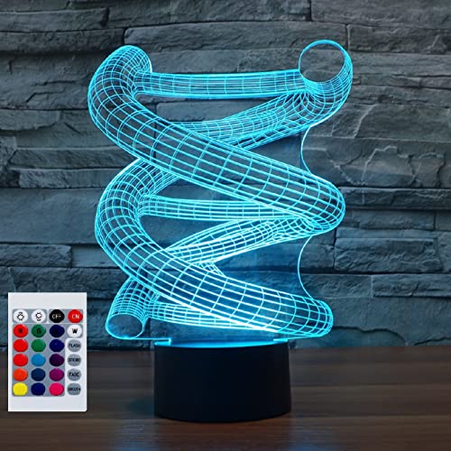 SUPERHONGJIHAO Nachtlicht für Kinder, 3D-DNA-LED-Lampe mit Fernbedienung, 16 Farbwechsel, Weihnachten, Geburtstagsgeschenk für Kinder von SUPERHONGJIHAO