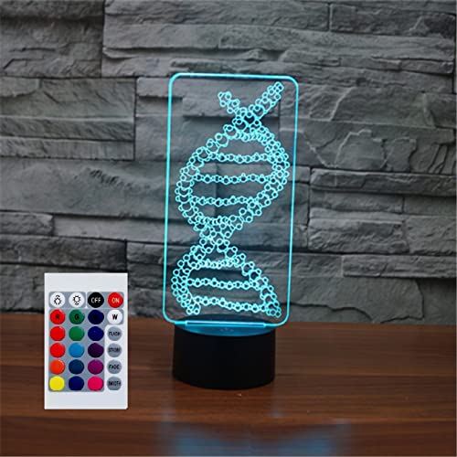 SUPERHONGJIHAO Nachtlicht für Kinder, 3D-DNA-LED-Lampe mit Fernbedienung, 16 Farbwechsel, Weihnachten, Geburtstagsgeschenk für Kinder von SUPERHONGJIHAO