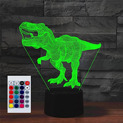 SUPERHONGJIHAO Nachtlicht für Kinder, 3D-Dinosaurier-LED-Lampe mit Fernbedienung, 16 Farbwechsel Geburtstagsgeschenk für Kinder von SUPERHONGJIHAO