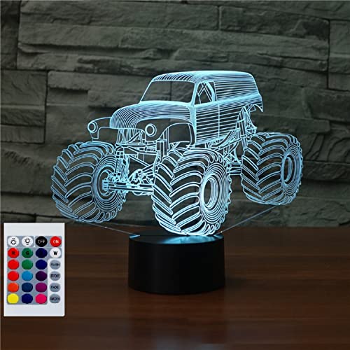 SUPERHONGJIHAO Nachtlicht für Kinder, 3D-Erdbewegung, Truck, LED-Lampe mit Fernbedienung, 16 Farbwechsel, Weihnachts-Geburtstagsgeschenk für Kinder von SUPERHONGJIHAO