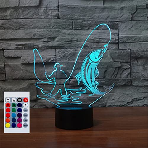 SUPERHONGJIHAO Nachtlicht für Kinder, 3D-Go-Angeln, LED-Lampe mit Fernbedienung, 16 Farben, Weihnachten, Geburtstagsgeschenk für Kinder von SUPERHONGJIHAO