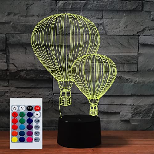 SUPERHONGJIHAO Nachtlicht für Kinder 3D-Heißluftballon-LED-Lampe mit Fernbedienung 16 Farbwechsel für Kinder von SUPERHONGJIHAO