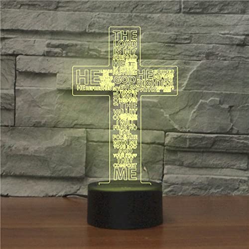 SUPERHONGJIHAO Nachtlicht für Kinder, 3D-Jesus-Kreuz-LED-Lampe mit Fernbedienung, 16 Farben Geburtstagsgeschenk für Kinder von SUPERHONGJIHAO