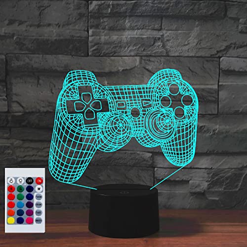 SUPERHONGJIHAO Nachtlicht für Kinder 3D Gamepad Led Lampe mit Fernbedienung 16 Farbe ändern Geburtstag Geschenk für Kind von SUPERHONGJIHAO