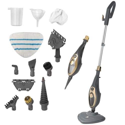 SUPERLEX Dampfreiniger Dampfbesen Dampf Mop 15-in-1 Multifunktions Boden&Hand-dampfreiniger 1500W Blau, Reiniger für Tiefenreinigung Böden Hartholz Fliesen von SUPERLEX
