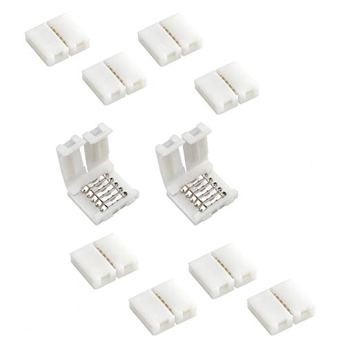 SUPERNIGHT RGBW LED Strip Verbinder - 5 Pin Clips, 10 mm Breit, Lückenlos Lötfrei für SMD 5050 RGBWW LED-Lichtbänder, 10 Stück SUPERNIGHT RGBW LED Strip Verbinder - 5 Pin Clips, 10 mm Breit, Lückenlos Lötfrei für SMD 5050 RGBWW LED-Lichtbänder, 10 Stück von SUPERNIGHT