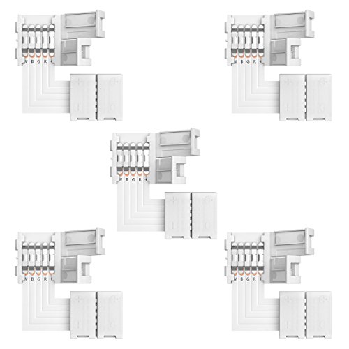 RGBW Connector Supernight 90 Degree LED Strip Connectors 5 Pin L Shape for 10mm Wide SMD 5050 2835 RGBW/RGBWW LED Strip Lights PCB LED Corner Connector Kit, 5pcs RGBW Connector Supernight 90 Degree LED Strip Connectors 5 Pin L Shape for 10mm Wide SMD 5050 2835 RGBW/RGBWW LED Strip Lights PCB LED Corner Connector Kit, 5pcs von SUPERNIGHT