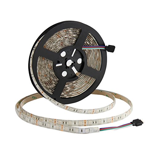 SUPERNIGHT RGB LED Strip LED Lichtstreifen SMD 5050 Wasserdicht (IP65) flexibel DC 12V 5M 16.4ft 300 LEDs LED Beleuchtung LED Band für Innen außen (60 LEDs/m) von SUPERNIGHT