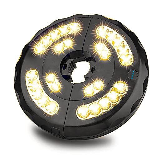 Sonnenschirm Beleuchtung SUPERNIGHT 28 LED Lichter Patio Lights 3 Helligkeitsmodi, 4 AA batteriebetriebenes(nicht im) Schirmstangenlicht für Terrassenschirme im Freien Camping Zelte,Warmweiß von SUPERNIGHT