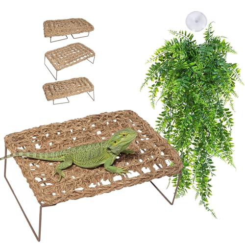 Einsiedler-Krabben-Hängematte, rechteckig, verstellbare Metallbeine, Sonnenplattform, Reptilien-Tankzubehör, Schopf-Hängematte mit Landschaftsranken, Schlangenbett, Lebensraum für Eidechse, Leopard Einsiedler-Krabben-Hängematte, rechteckig, verstellbare Metallbeine, Sonnenplattform, Reptilien-Tankzubehör, Schopf-Hängematte mit Landschaftsranken, Schlangenbett, Lebensraum für Eidechse, Leopard von SUPERPAWS