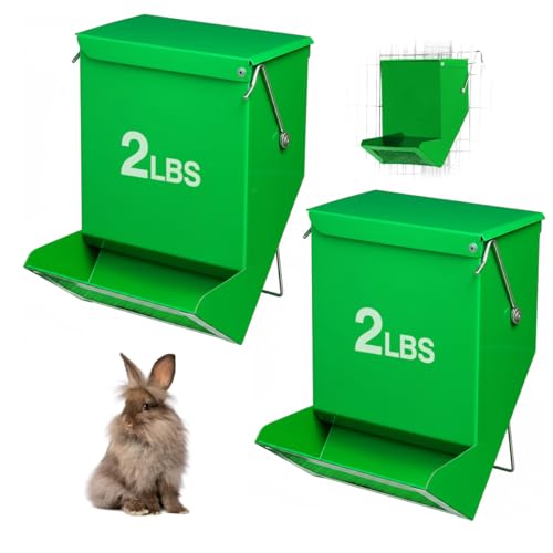Kaninchen-Futterspender für Meerschweinchen-Futterspender für Käfige, großes Fassungsvermögen, 0,9 kg, mit Deckel und zum Aufhängen, Kleintierfutterspender für Bauernhof, Garten, Grün, 11,9 cm, 2 Kaninchen-Futterspender für Meerschweinchen-Futterspender für Käfige, großes Fassungsvermögen, 0,9 kg, mit Deckel und zum Aufhängen, Kleintierfutterspender für Bauernhof, Garten, Grün, 11,9 cm, 2 von SUPERPAWS
