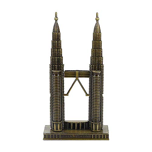 SUPERPOWER® Weltberühmte Malaysia Petronas Twin Towers Architektur Modell Bronze Metall Statuen Kuala Lumpur Wahrzeichen Gebäude Touristische Andenken Geschenke Sammlerstück Figuren Skulpturen von SUPERPOWER