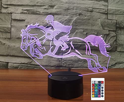 3D Nachtlichter Reiten Fernbedienung 16 Farben Illusion Acryl LED Tisch Nachttischlampe Kinderzimmer Schreibtisch Dekoration Geburtstag Spielzeug für Kinder 3D Nachtlichter Reiten Fernbedienung 16 Farben Illusion Acryl LED Tisch Nachttischlampe Kinderzimmer Schreibtisch Dekoration Geburtstag Spielzeug für Kinder von SUPERRUIDALONG
