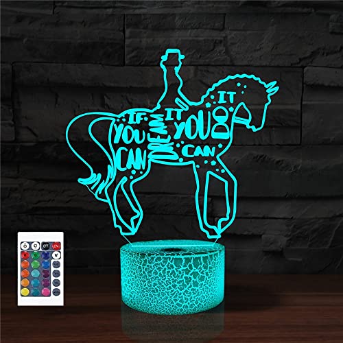 SUPERRUIDALONG 3D Beauty Riding Fernbedienung 16 Farben Nachtlichter Illusion Acryl LED Tischlampe Nachttischlampe von SUPERRUIDALONG
