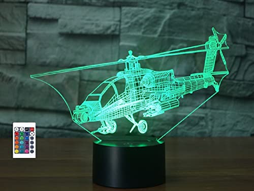 SUPERRUIDALONG 3D-Flugzeug-Fernbedienung, 16 Farben, Nachtlichter, Illusion, Acryl, LED-Tisch, Nachttischlampe, Kinderzimmer, Schreibtisch, Dekoration, Geburtstagsgeschenke, Spielzeug für Kinder von SUPERRUIDALONG