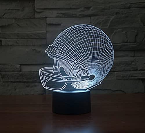 SUPERRUIDALONG 3D Fußballmütze Illusions Lampen Tolle 16 Farbwechsel Acryl berühren Tabelle Schreibtisch-Nachtlicht mit für Kinder Schlafzimmer Geburtstagsgeschenke Geschenk changeant lumières LED von SUPERRUIDALONG