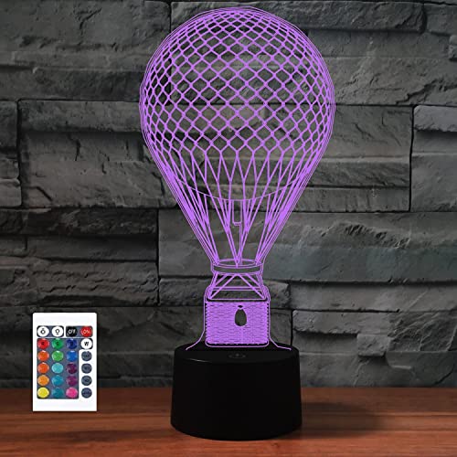 SUPERRUIDALONG 3D Heißluftballon Fernbedienung 16 Farben Nachtlichter Illusion Acryl LED Tisch Nachttisch Lampe Kinder Schlafzimmer Schreibtisch Dekor Geburtstag Geschenke Spielzeug für Kinder SUPERRUIDALONG 3D Heißluftballon Fernbedienung 16 Farben Nachtlichter Illusion Acryl LED Tisch Nachttisch Lampe Kinder Schlafzimmer Schreibtisch Dekor Geburtstag Geschenke Spielzeug für Kinder von SUPERRUIDALONG