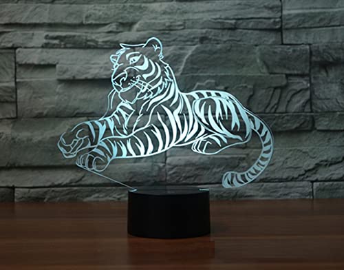 SUPERRUIDALONG 3D Tiger Lampe Fernbedienung 16 Farben Nachtlichter Illusion Acryl LED Tisch Nachttischlampe Kinderzimmer Schreibtisch Dekoration Geburtstag süßes Spielzeug für Kinder und Erwachsene von SUPERRUIDALONG