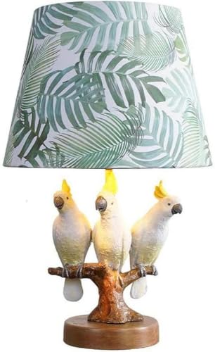 SUPERRUIDALONG Papagei Tischlampe Europäische Retro Garten Schreibtischlampe Schlafzimmer Nachttischlampe Wohnzimmer Modern und Mode Vogel Dekoration von SUPERRUIDALONG