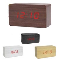 Digitaler Led-Wecker In Holzoptik Mit Alarmton Und Temperaturanzeige 1295 von SUPERSELLER