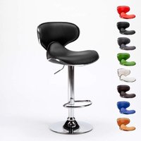 Amarillo Design Moderner schwenkbarer Chrom Küchen- und Barhocker - Schwarz von SUPERSTOOL